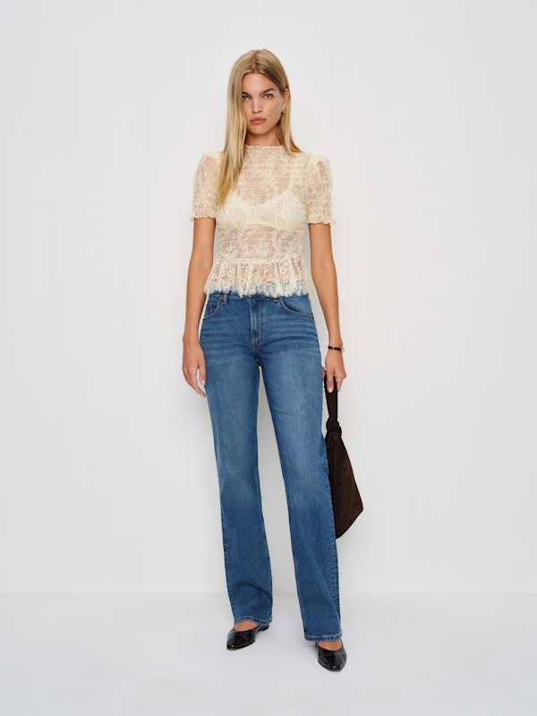 Elton Mid Rise Super Stretch Straight Jeans - Willamette